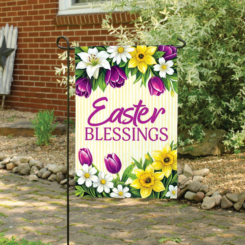 Garden Flag-Easter Blessings-Floral-18"