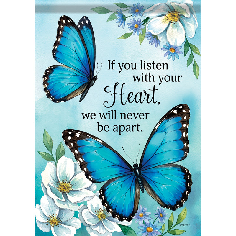 Garden Flag-Butterfly Heart-18"