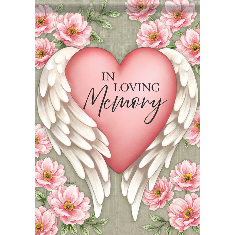 Garden Flag-In Loving Memory-Heart Wings-18"
