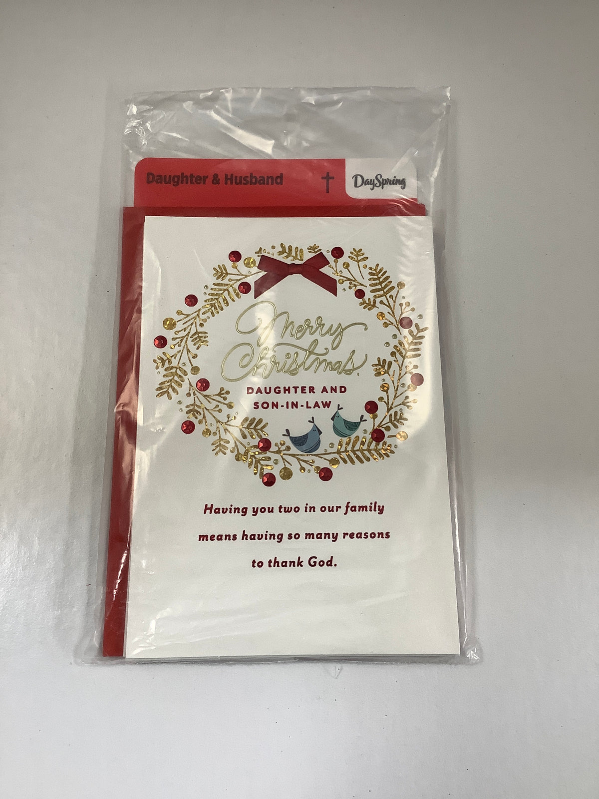 Card-Daughter & Husband-Christmas-Blue Bird Wreath-6240247