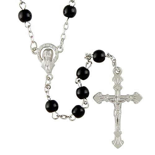 Rosary/Glass Bead/Blk/Case