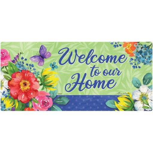 Doormat Insert-Floral Spray- Welcome To Our Home