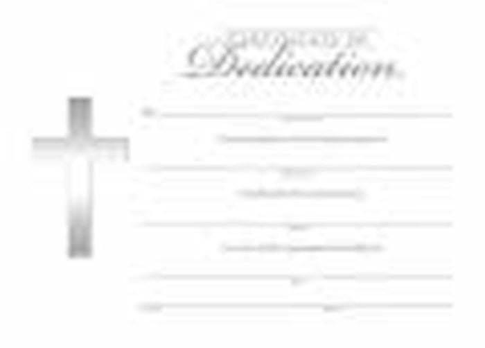 Certificate of Dedication-Cross-Silver Foil Embossing