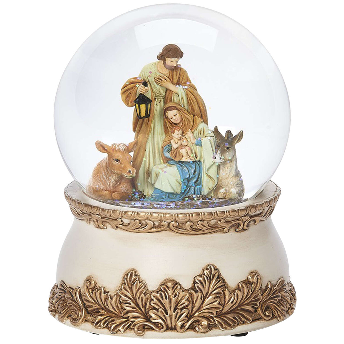 Snow Globe-Musical-Holy Family-5.7"
