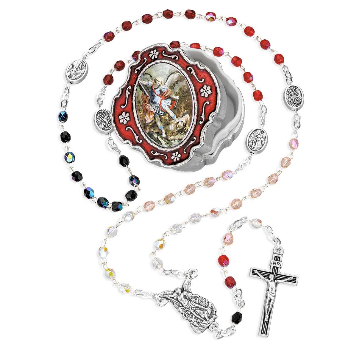 Rosary-ST Michael-Keepsake Box