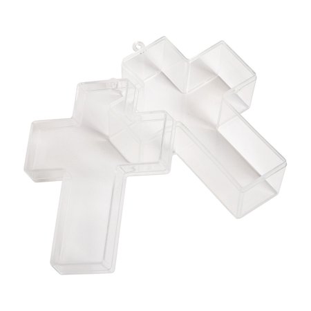Plastic Cross Acrylic Container/Small/Empty