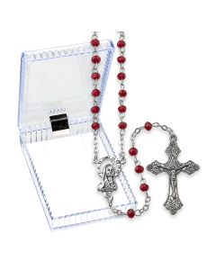 Rosary-Red-Glass Beads