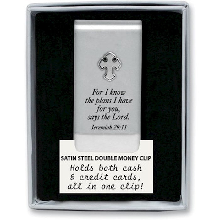 Money Clip/Silver/2"/Jer 29:11/For I Know the Plans