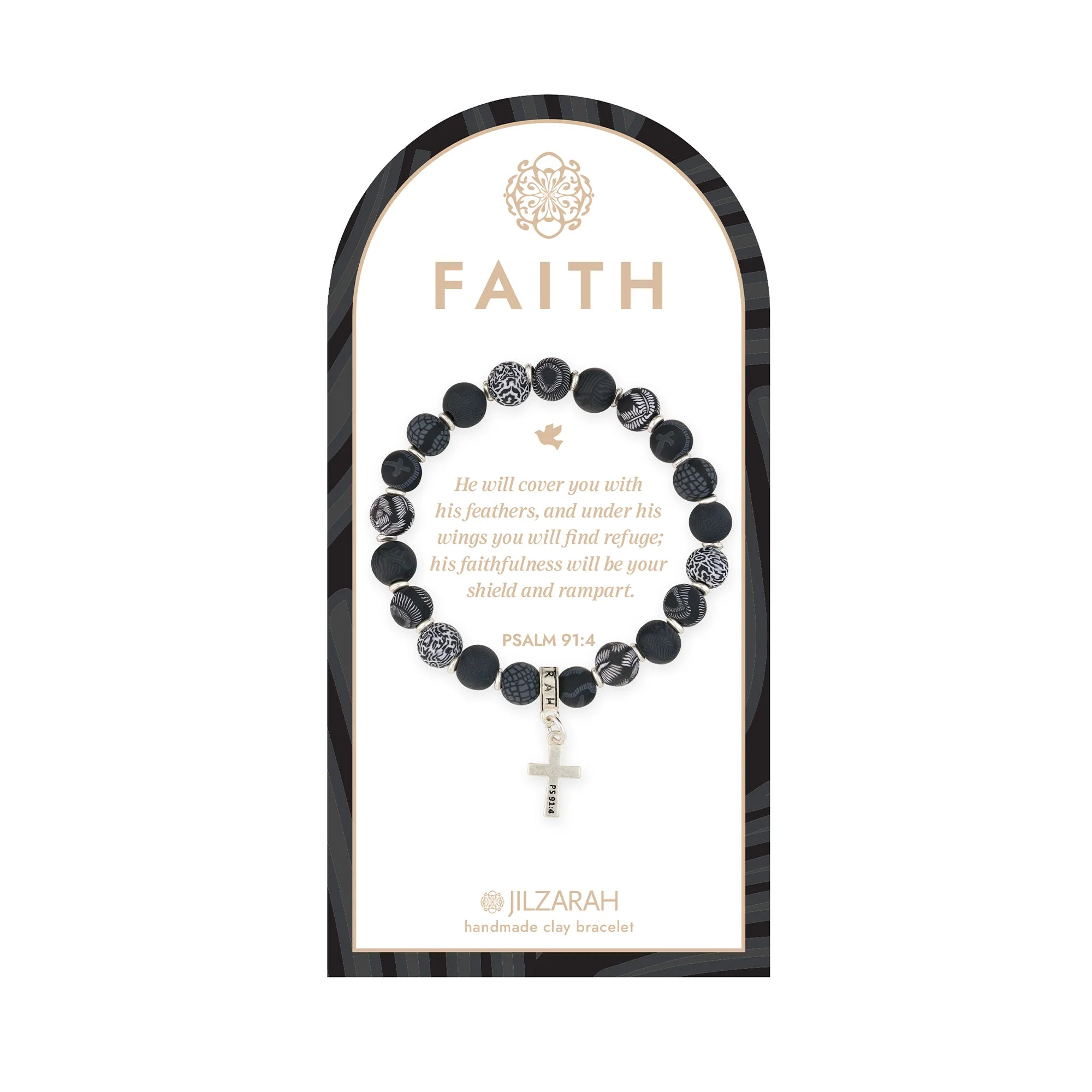 Bracelet-Black-Faith-Psa 91:4
