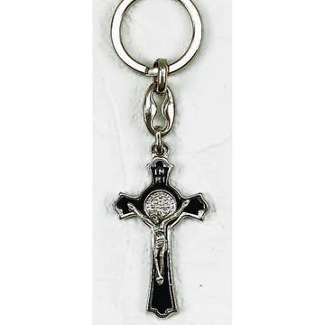Key Ring-St. Benedict-Black/Silver