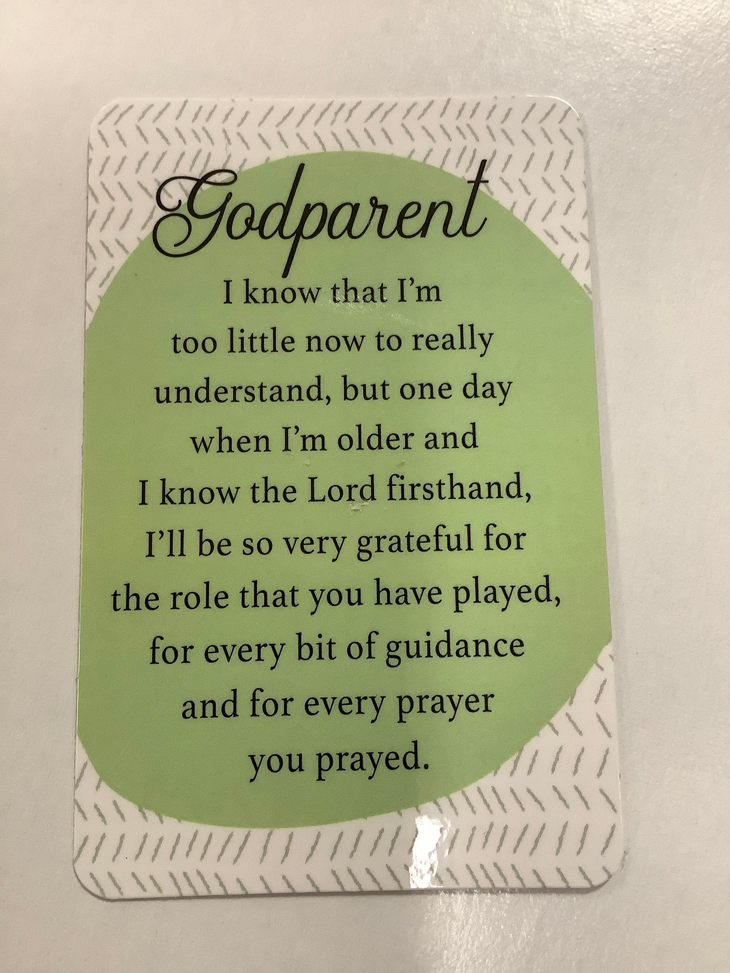 Bookmark/Godparent/Green&white