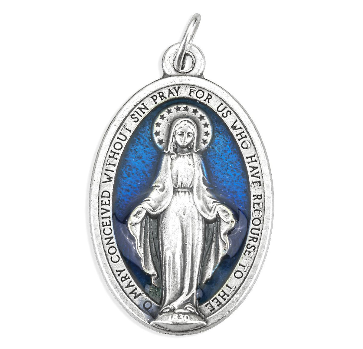 Medal-Miraculous-Blue Enamel-1.3125"