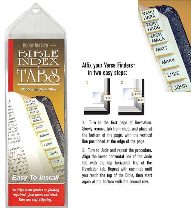 Bible Index Tabs-Gold & Black