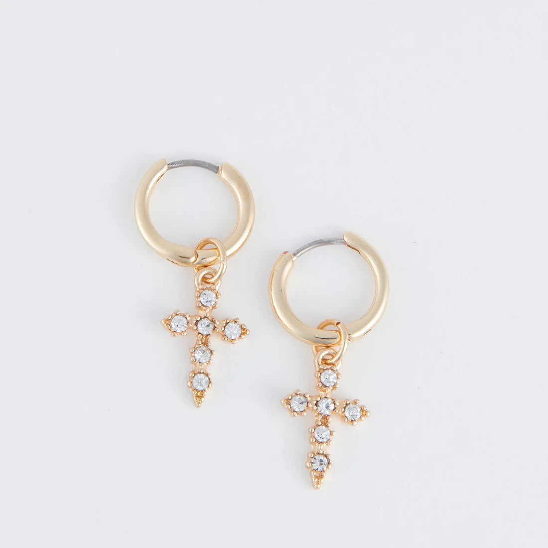 Jewelry-Earrings-Hoop-Cross-Gold