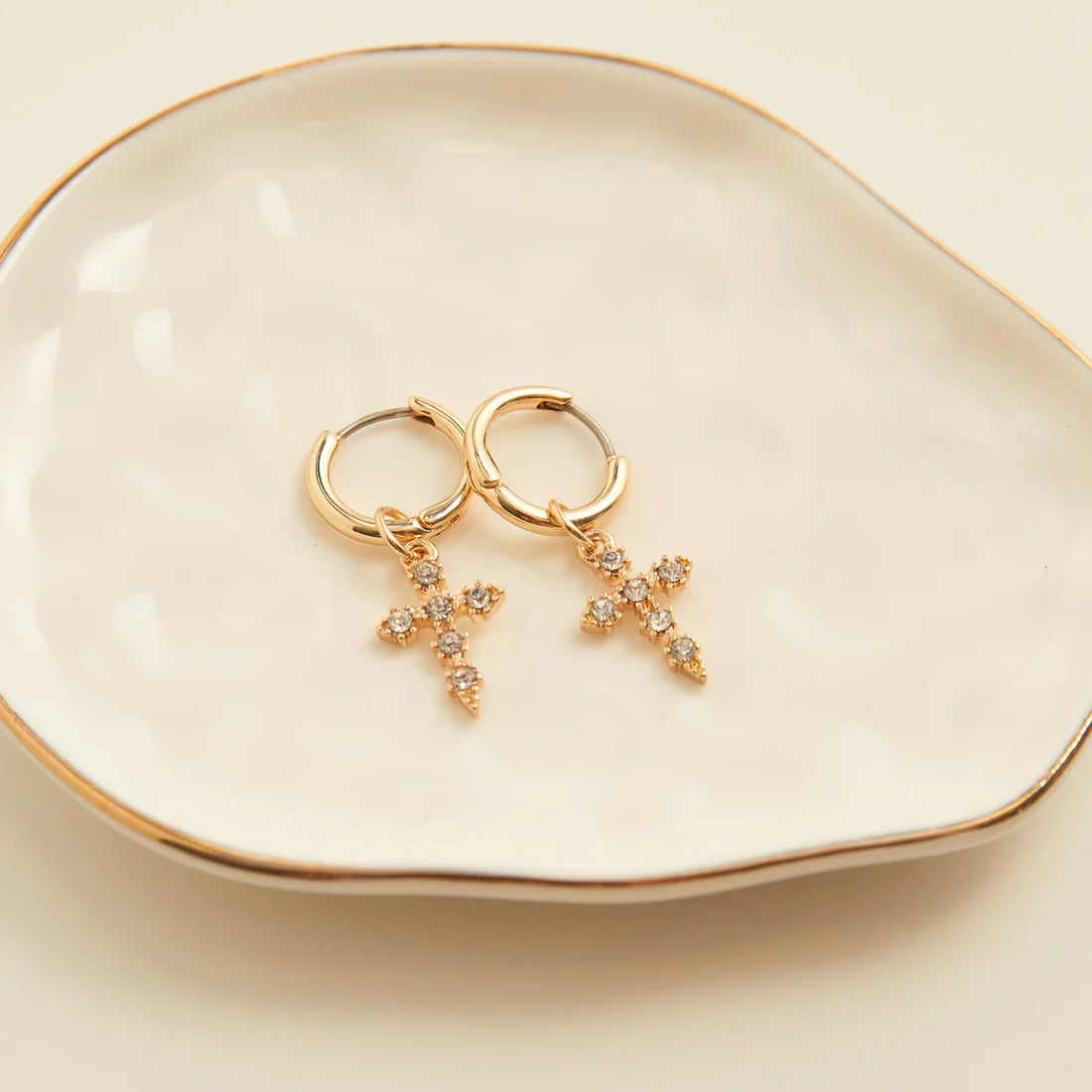 Jewelry-Earrings-Hoop-Cross-Gold