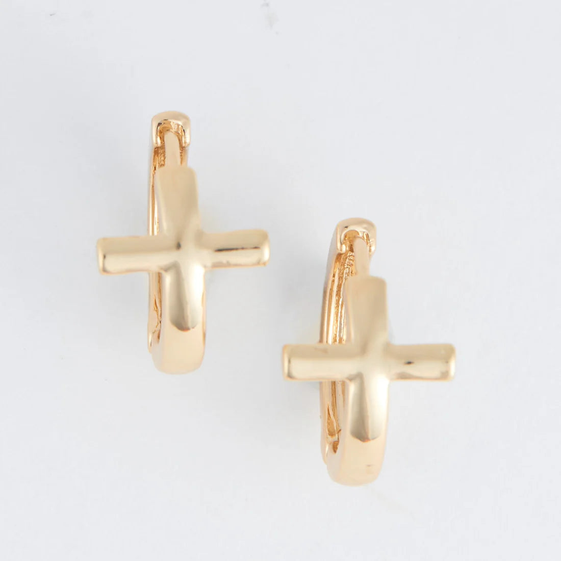 Jewelry-Earrings-Hoop-Cross-Gold