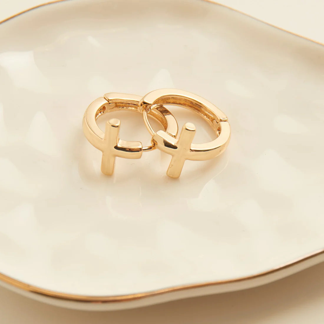 Jewelry-Earrings-Hoop-Cross-Gold