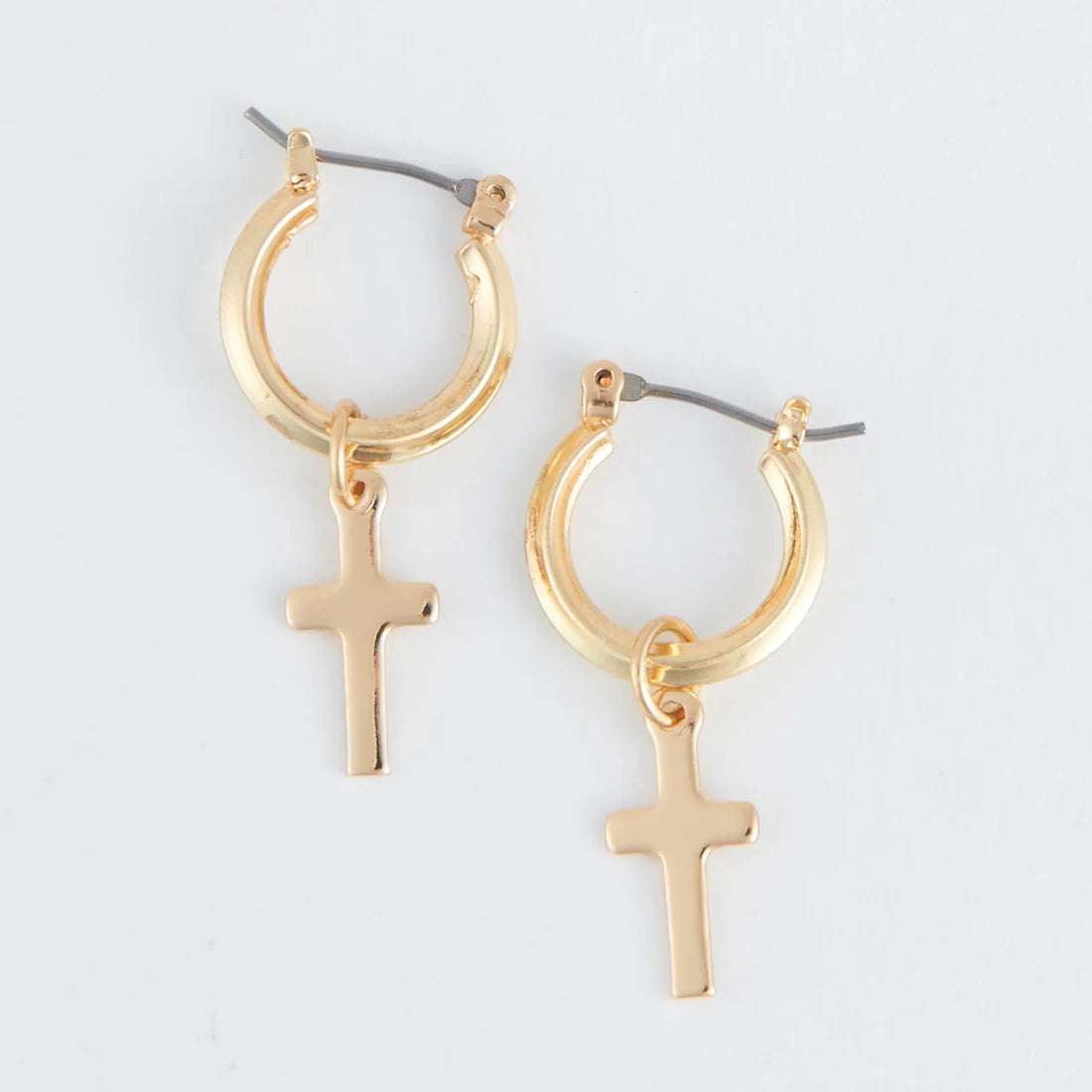 Jewelry-Earrings-Hoop-Cross-Gold