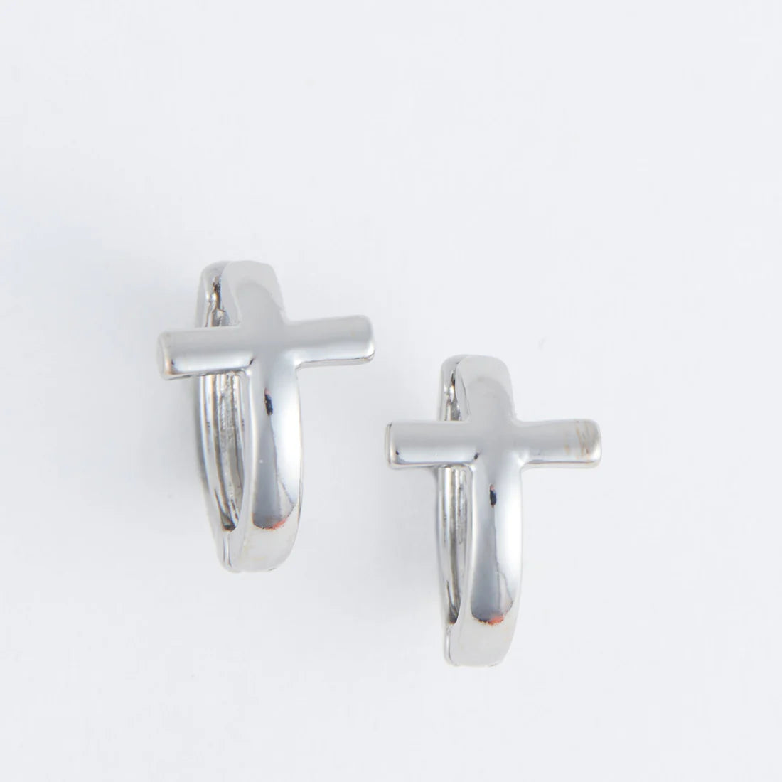 Jewelry-Earrings-Hoop-Cross-Silver