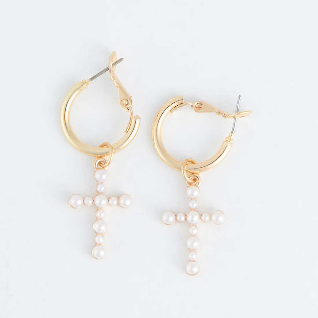 Jewelry-Earrings-Hoop-Cross-Pearl