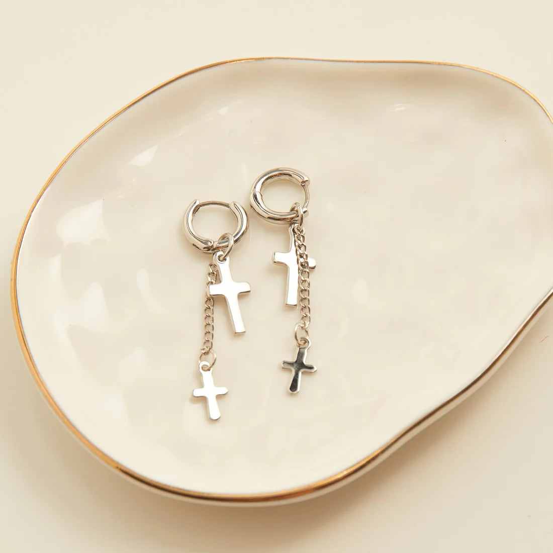 Jewelry-Earrings-Hoop-Chain-Crosses-Silver