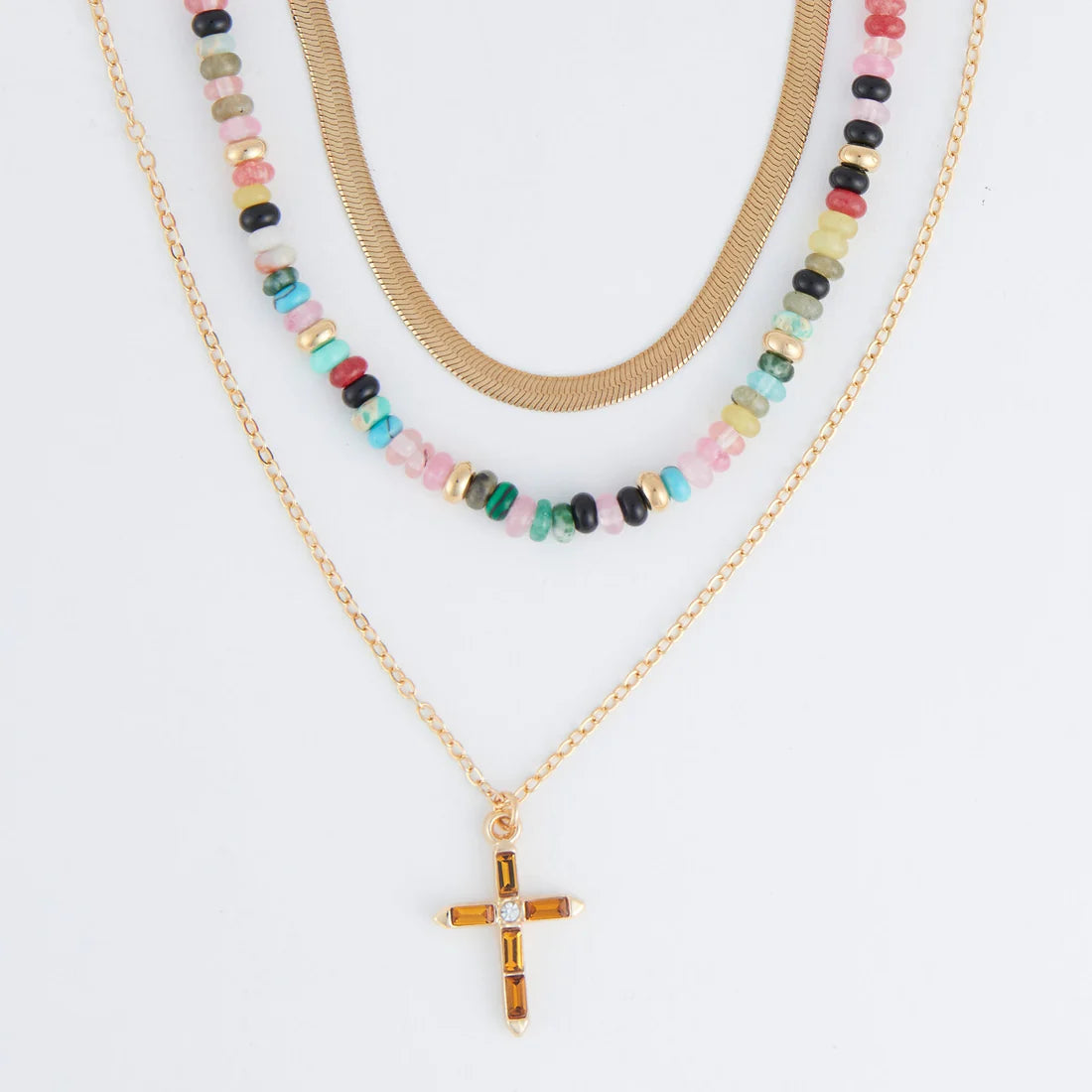 Jewelry-Necklace-Multi-Beaded-Glass