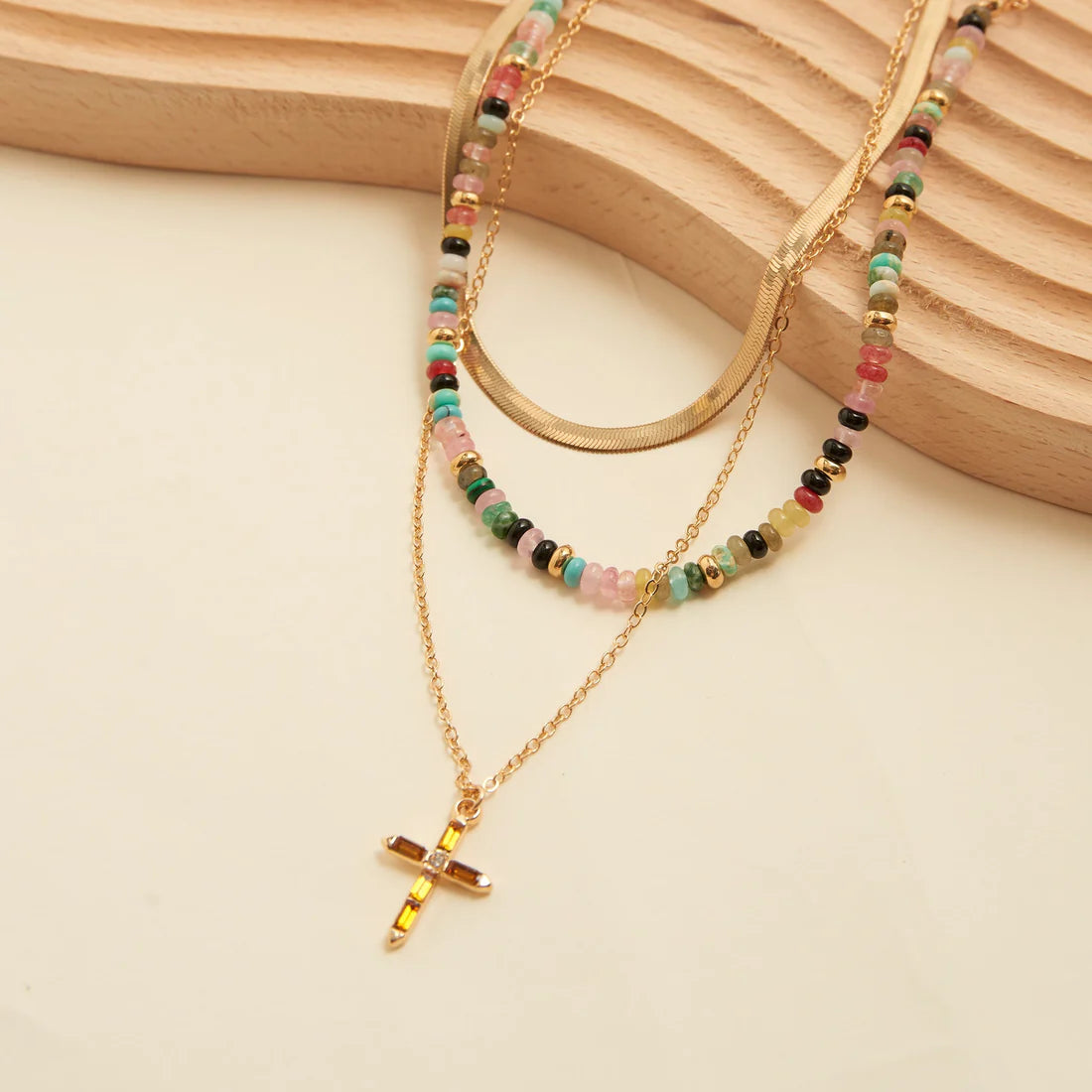 Jewelry-Necklace-Multi-Beaded-Glass