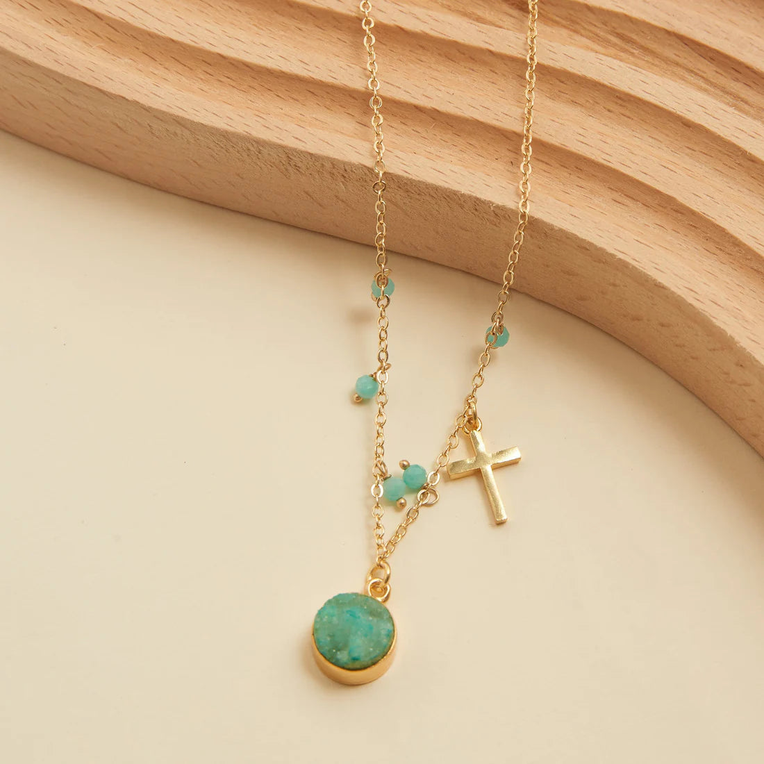 Jewelry-Necklace-Beaded-Charm-Teal