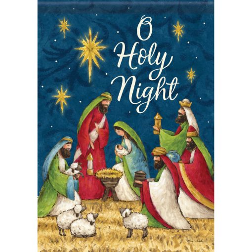 Garden Flag-O Holy Night-Nativity