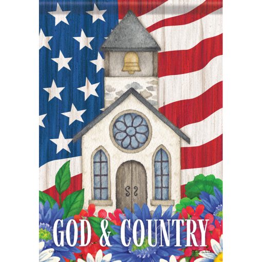 Garden Flag-God & Country-Patriotic-18"