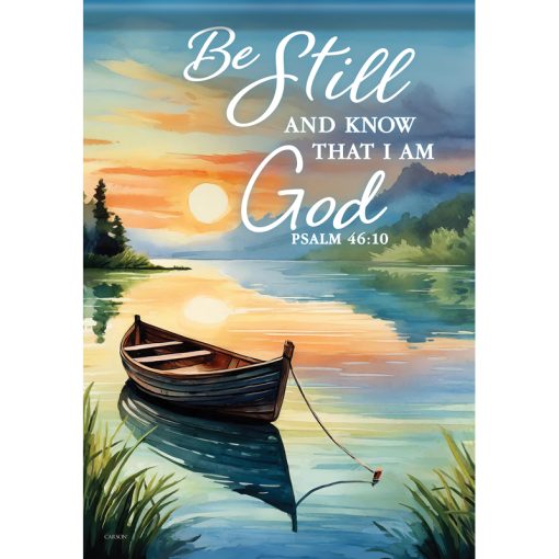 Garden Flag-Be Still-Lake-Boat