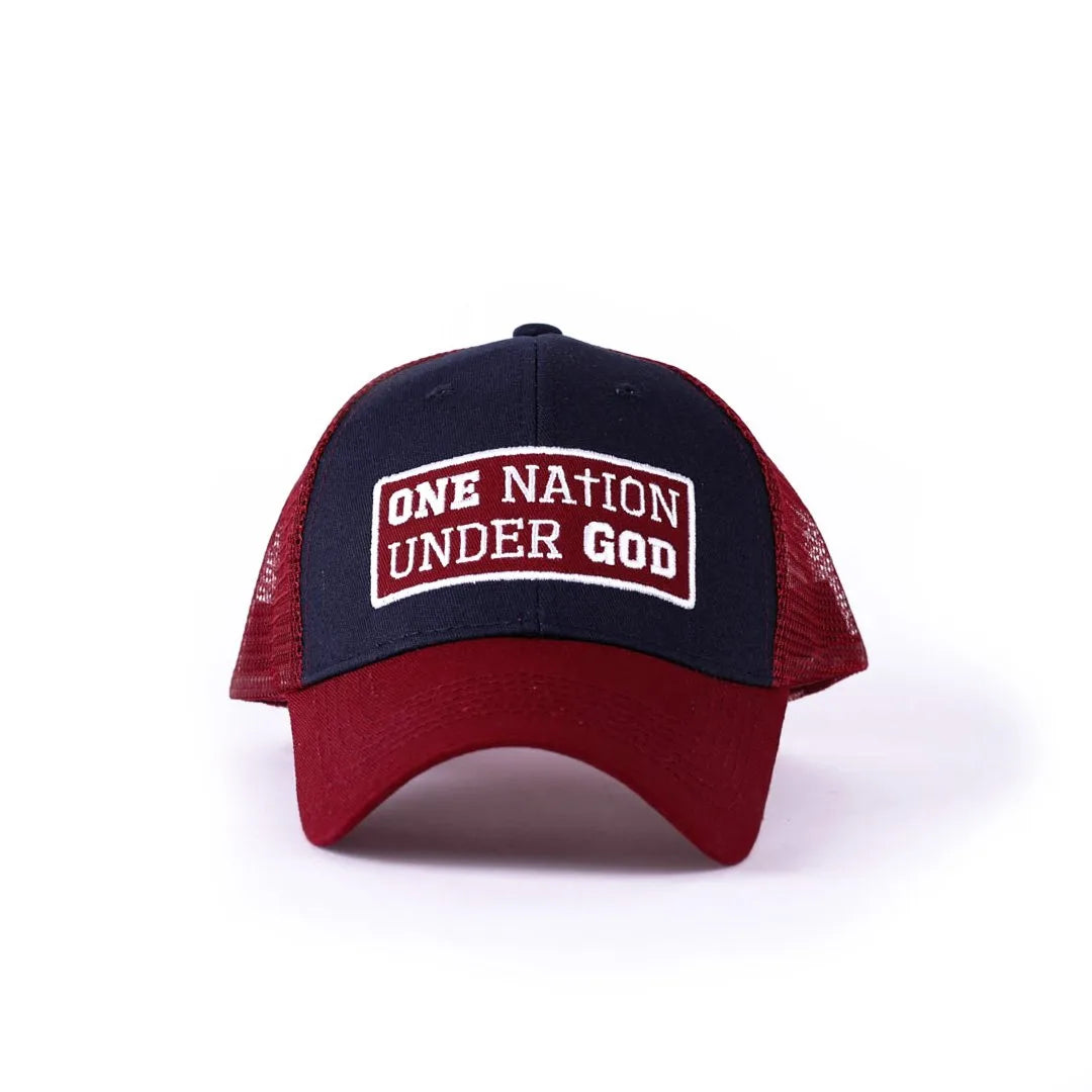 Cap-One Nation Under God-Navy/Red