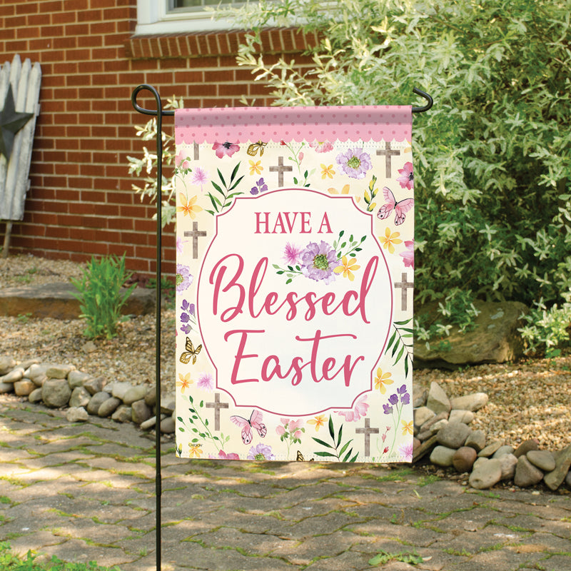 Garden Flag-Dura Soft-Blessed Easter-18"