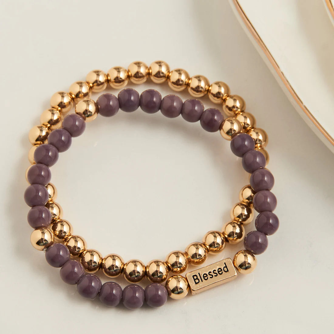 Jewelry-Bracelet-Beads-Purple-Set