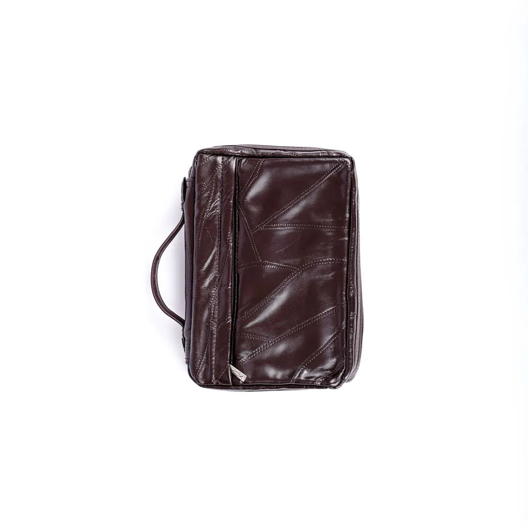 Bible Case-Leather Patchwork-Brown-Large