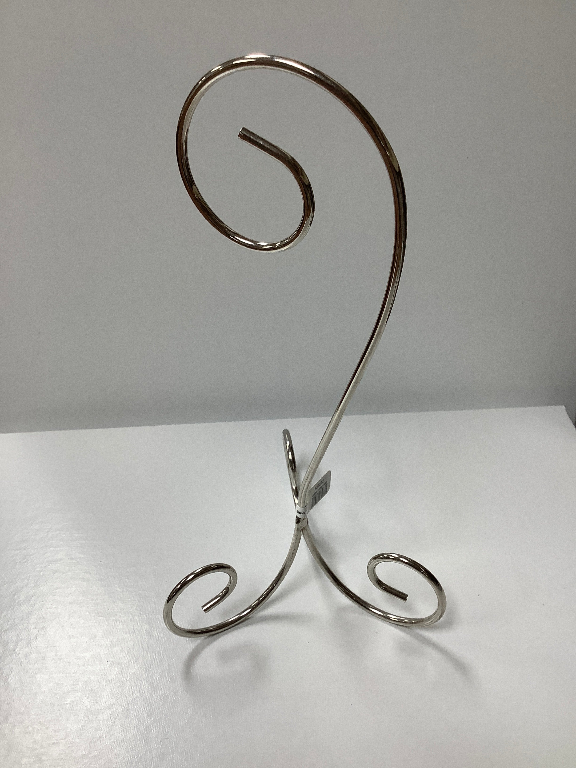 Ornament Stand-Single Curl-Silver-9"