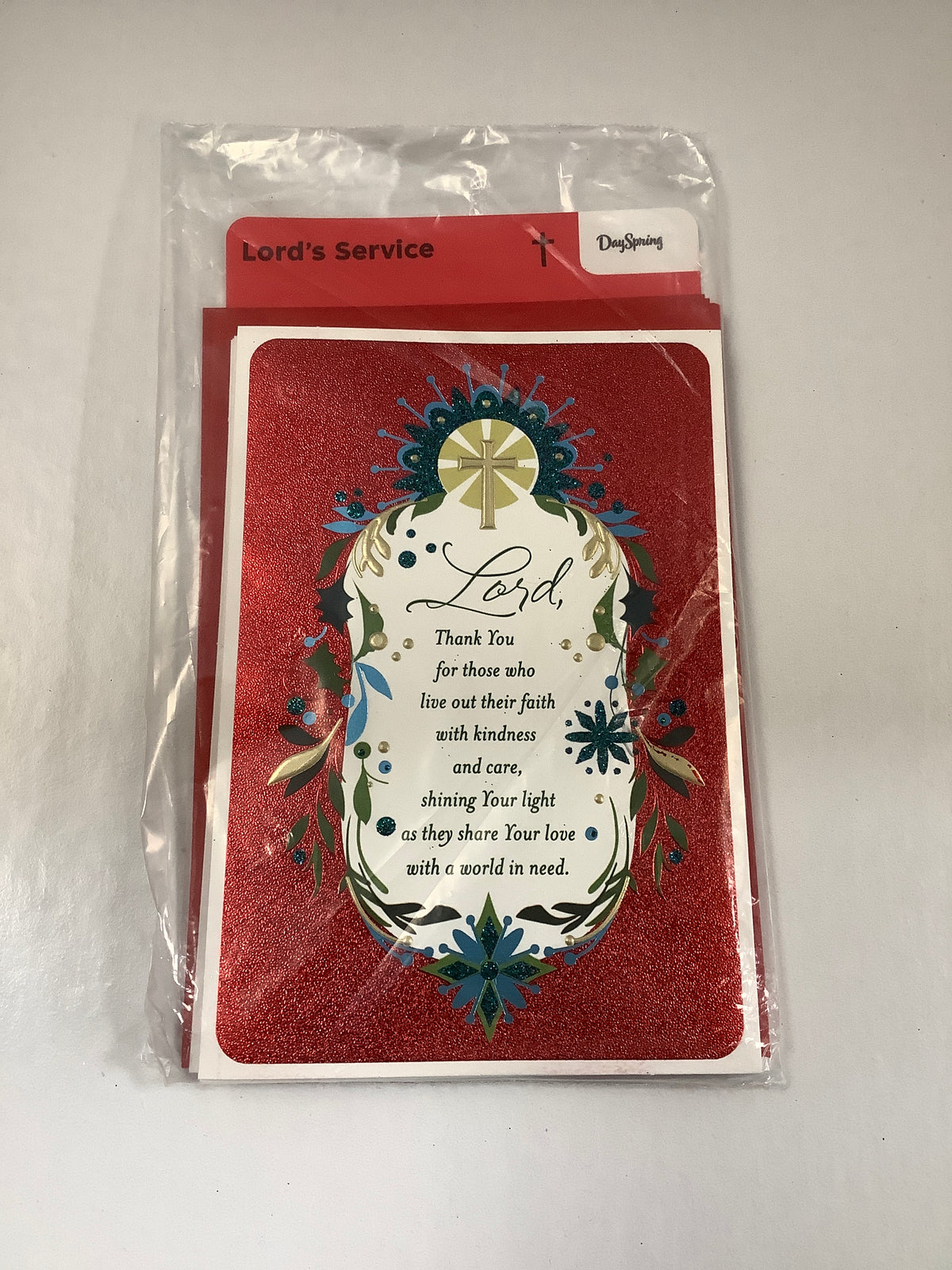 Card-Lord's Service-Christmas-Vine Red Background-5871036