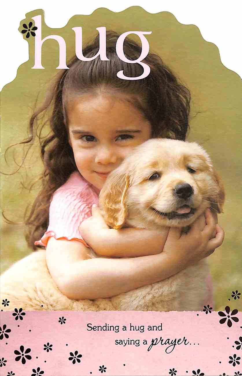 Card/Hug/Girl with puppy