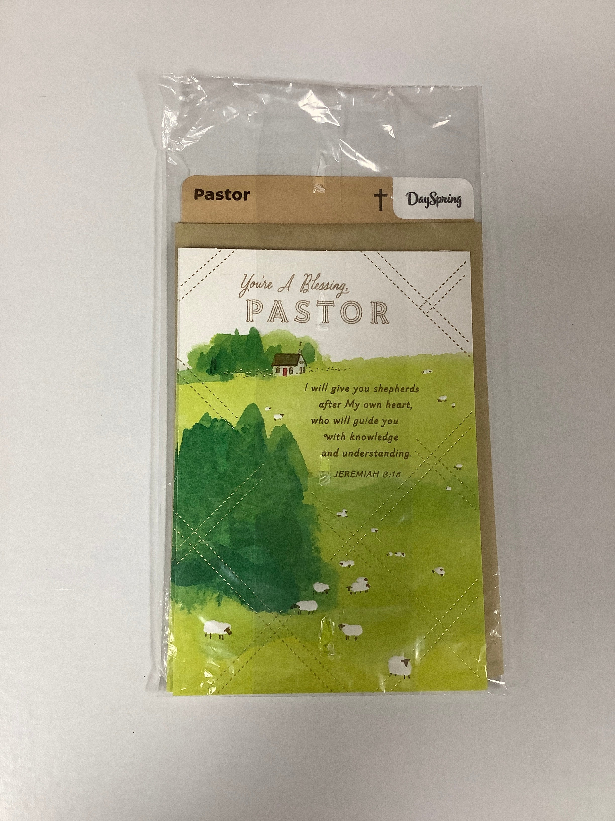 Card-Pastor-Sheep & Church-J9377