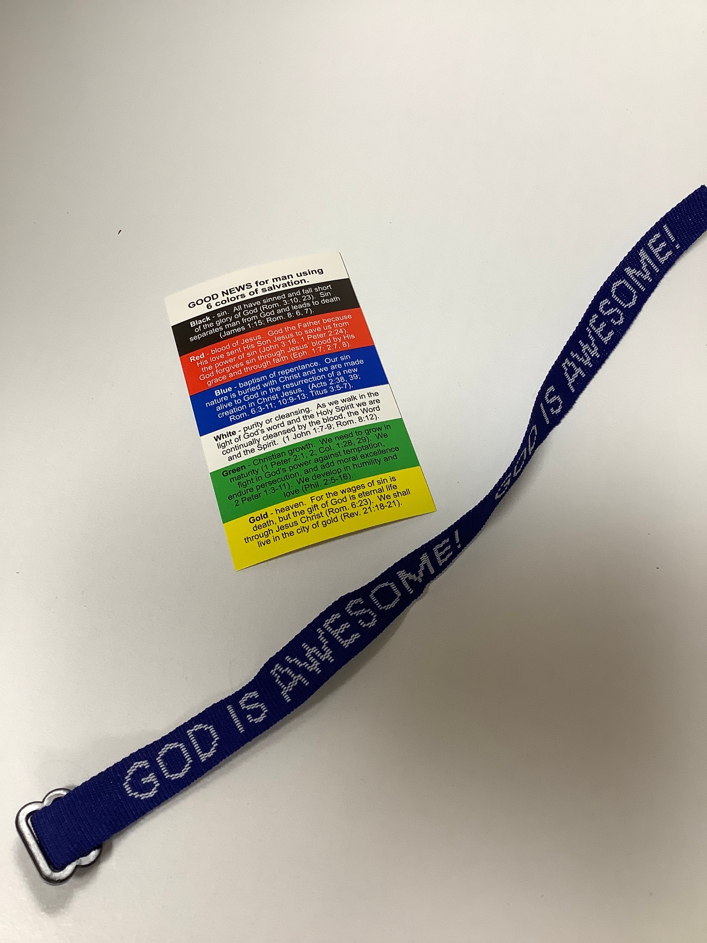 Bracelet-God Is Awesome-Woven-Royal Blue