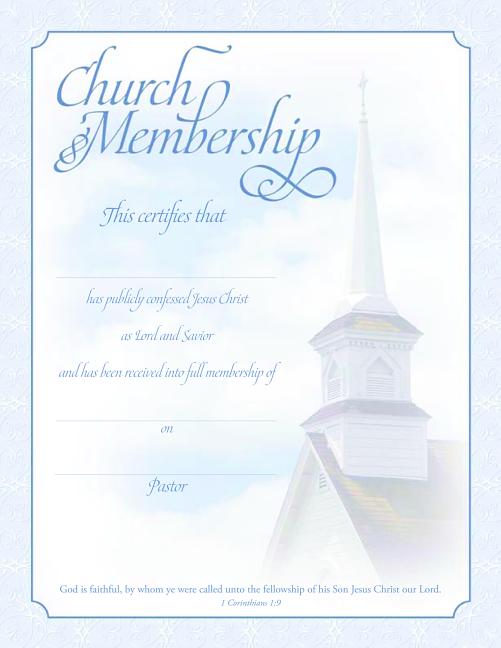 Certificate/Church Membership/U2773