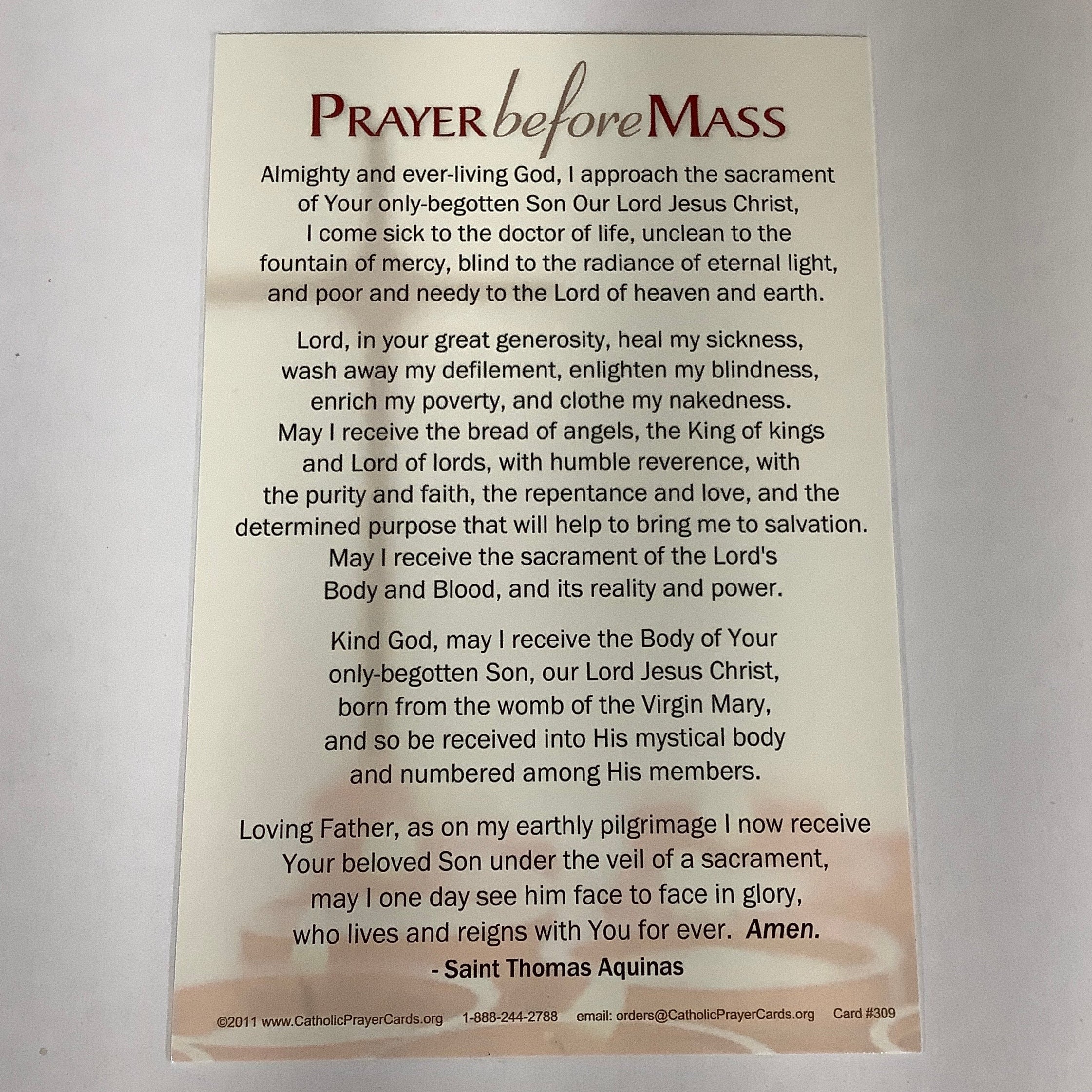 BM-#309/CPC-Prayer Before Mass-Thanksgiving After Mass