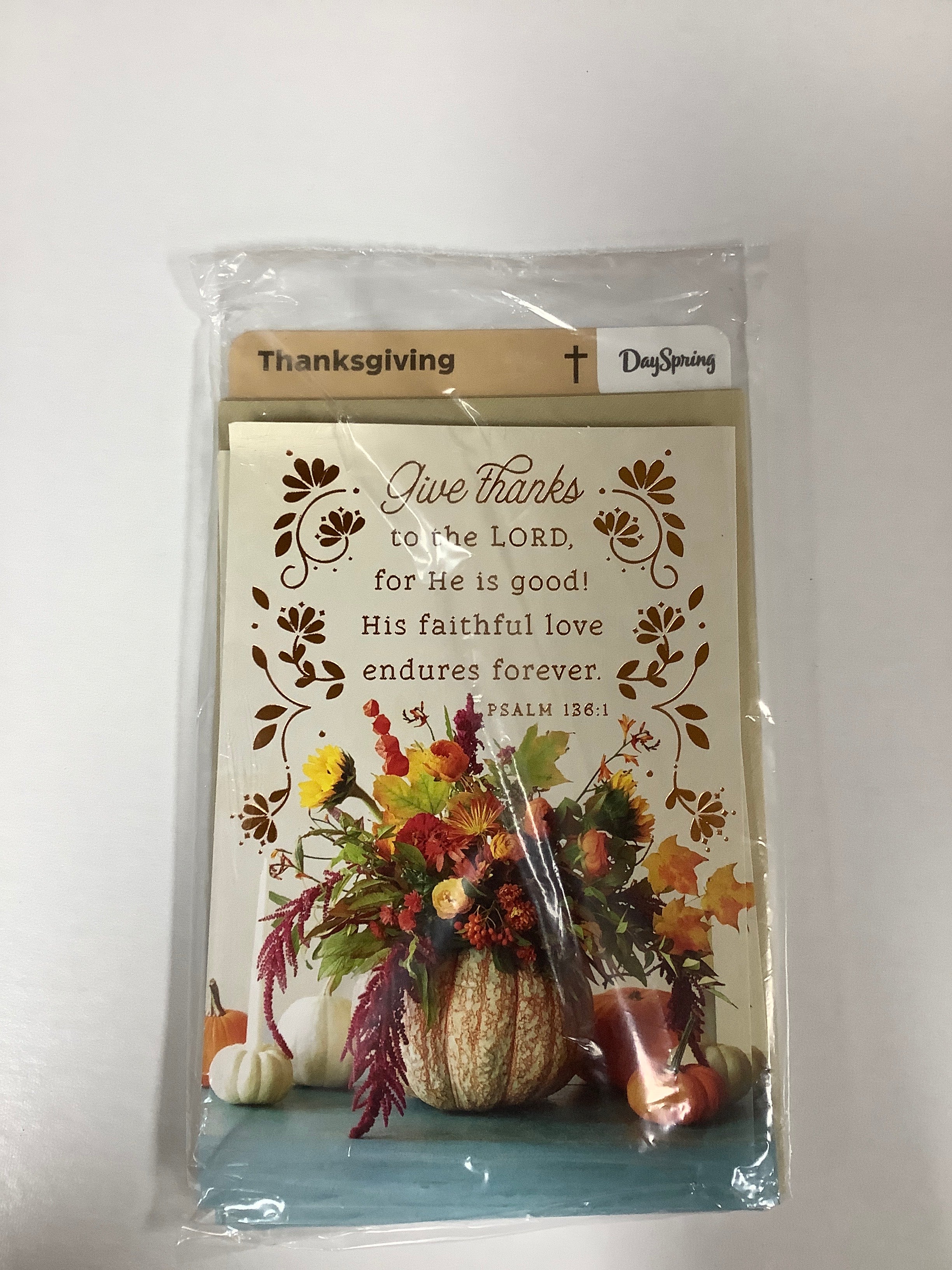 Card-Thanksgiving-Pumpkin Autumn Bouquet-U4488