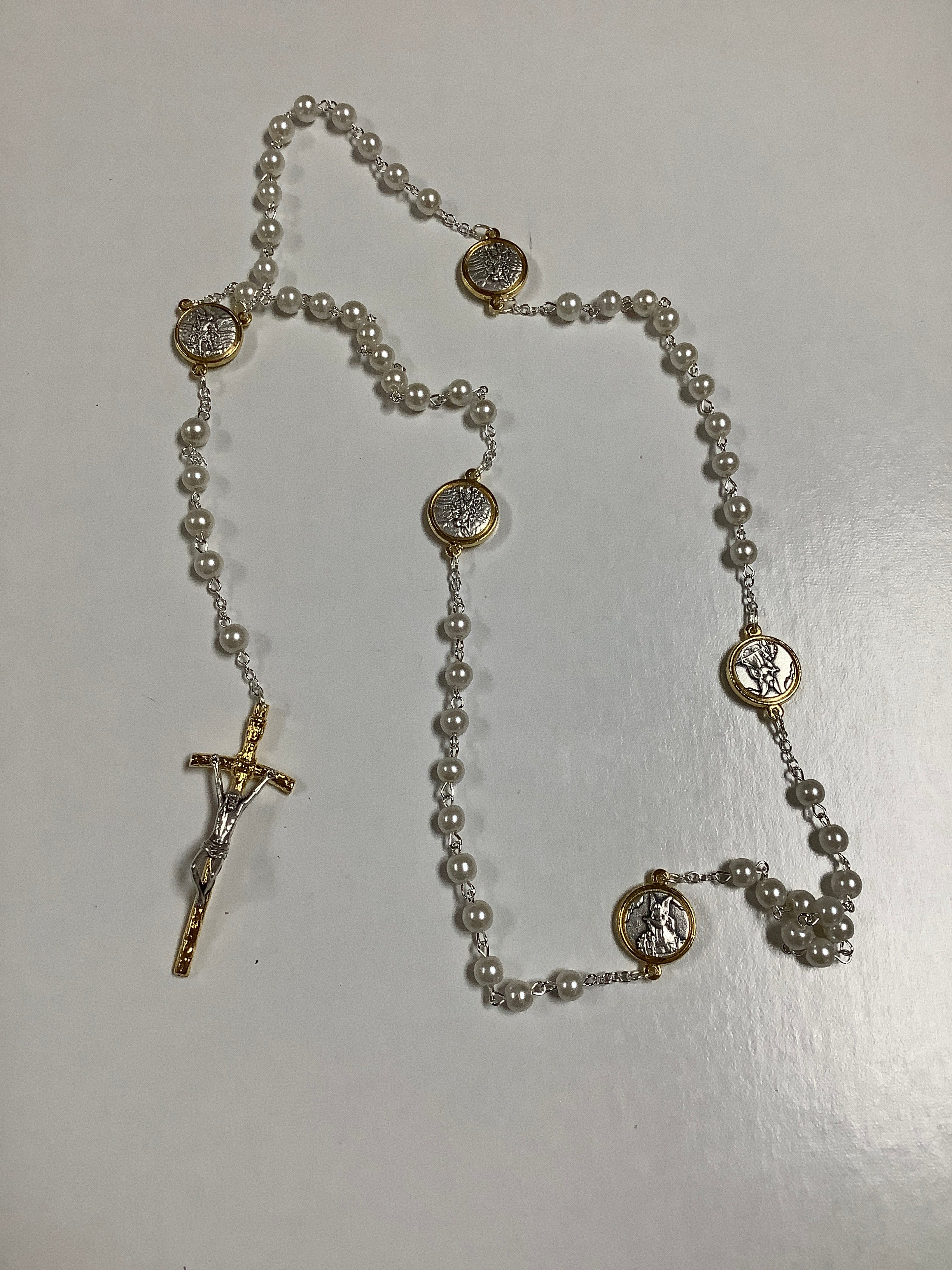 Rosary/Pearl Beads/StMich/GA