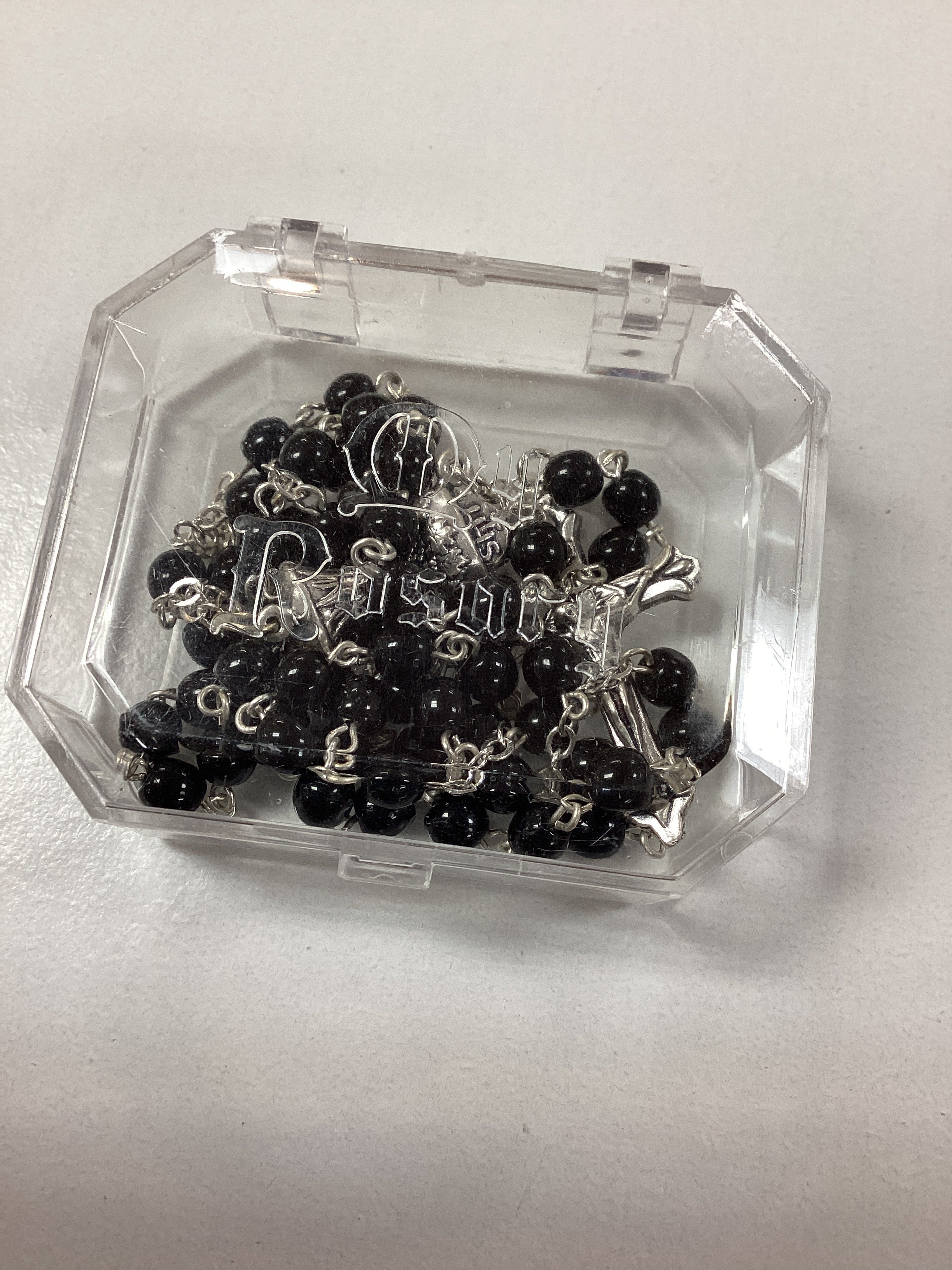 FC/Rosary/5mm/Glass/Black/Chali