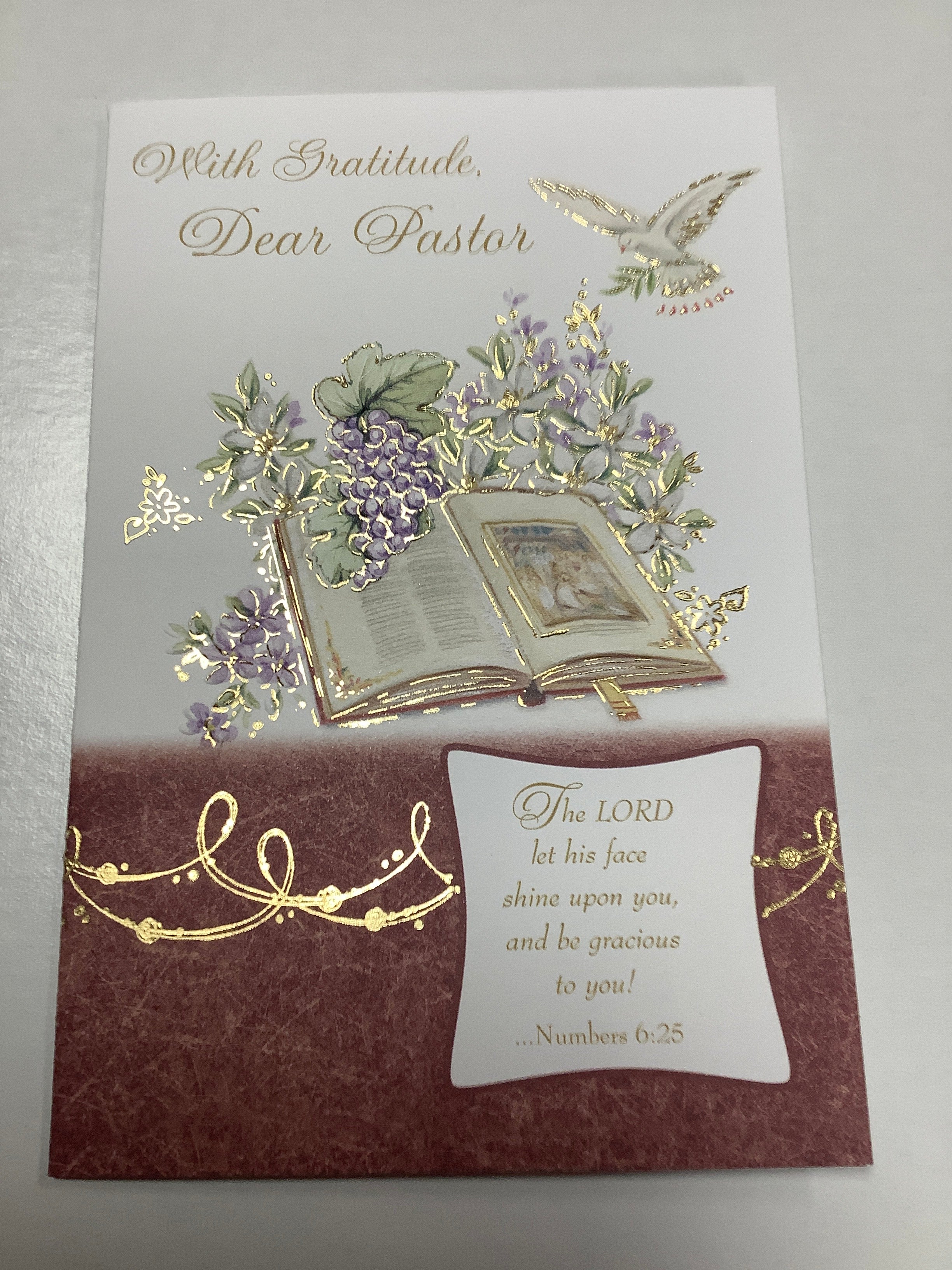 Card/With Gratitude/Dear Pastor