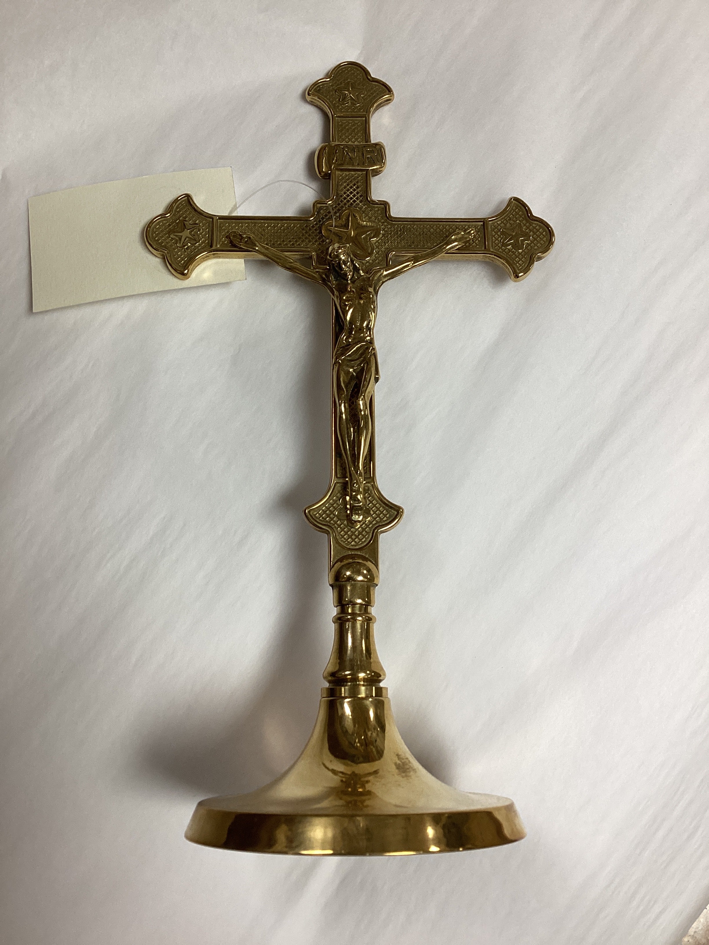 Crucifix-Standing-Brass-11"
