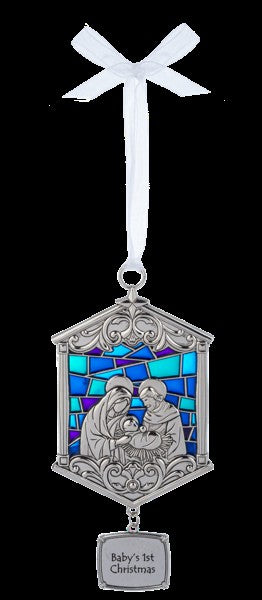 Ornament-Stained Glass-Holy Family-Baby's 1st Christmas