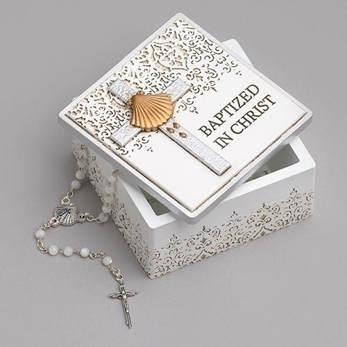 Keepsake Box-White/Gold-Baptism