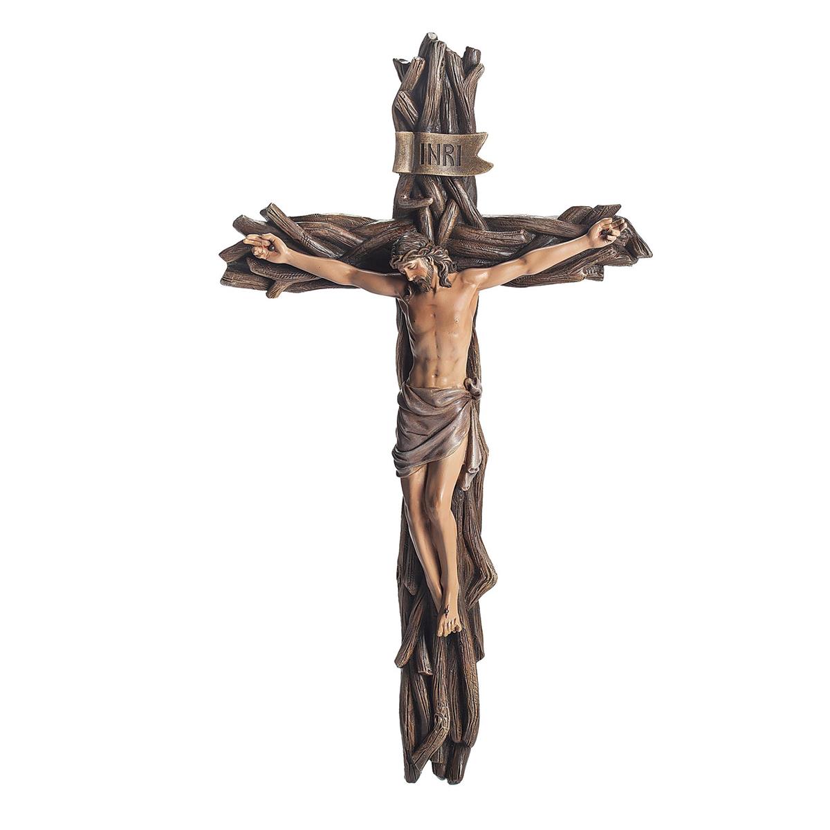 Crucifix-Woven Branch-13.5"